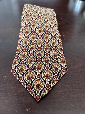The Metropolitan Museum of Art Mens Silk Tie with Geometric Pattern Multicolor